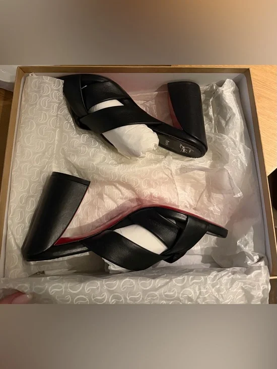 Christian Louboutin Disco Club Block Heel Mules size 39 (US 9) - never worn! - Picture 1 of 5